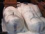 Plaster toes with plumb bob.