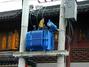 Blue transformer, Shanghai street. Blue transformer, Shanghai street.