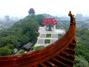 Pagoda roof and red bell holder Pagoda roof and red bell holder