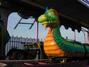 Carnival ride in storage. Carnival ride in storage.